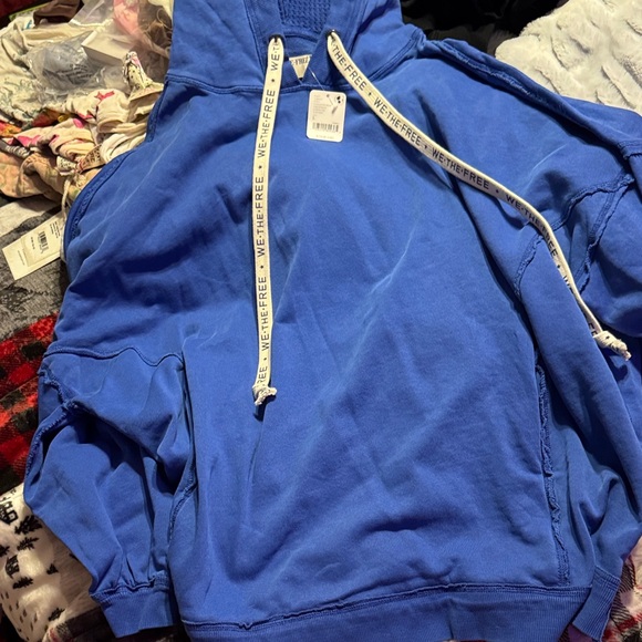 We The Free Tops - We The Free Royal Blue Hoodie with White Accents